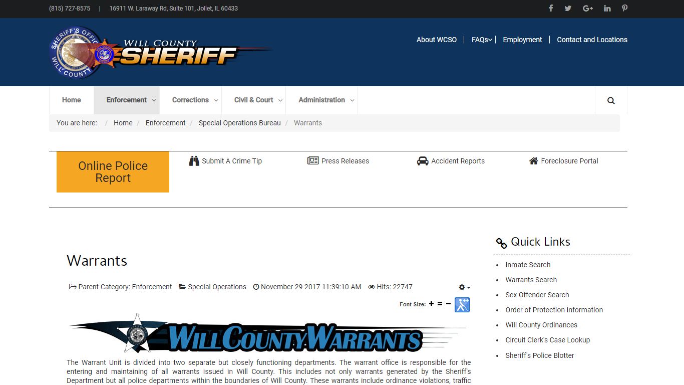 Warrants - WC Sheriff's Office